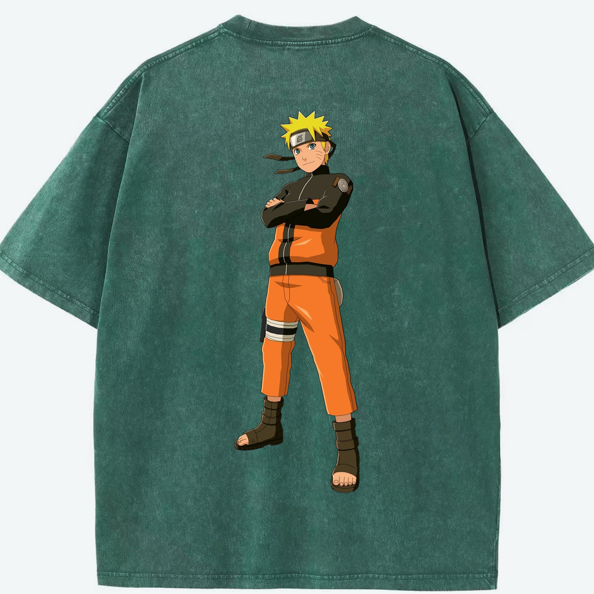 （画像用） NARUTO -ナルト- うずまき ナルト Uzumaki Naruto 綿100% ヴィンテージ風 半袖Tシャツ（背面プリント）